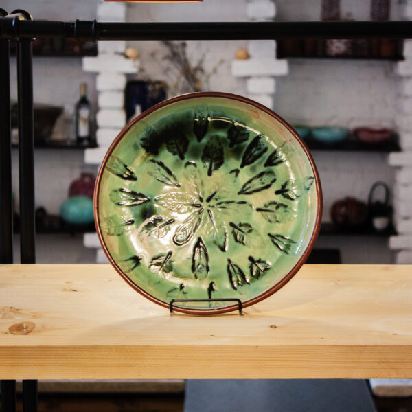 Тарелка круглая керамика Павлинье перо D 230