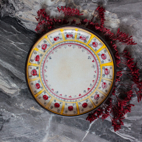 Тарелка с росписью керамика "Цветочный орнамент" №6 (под заказ)