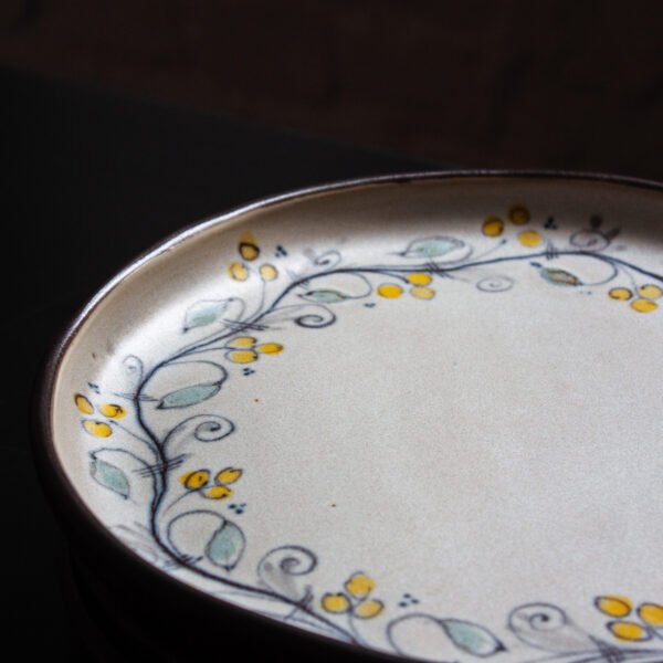 Тарелка с росписью керамика "Цветочный орнамент" №6 (под заказ)
