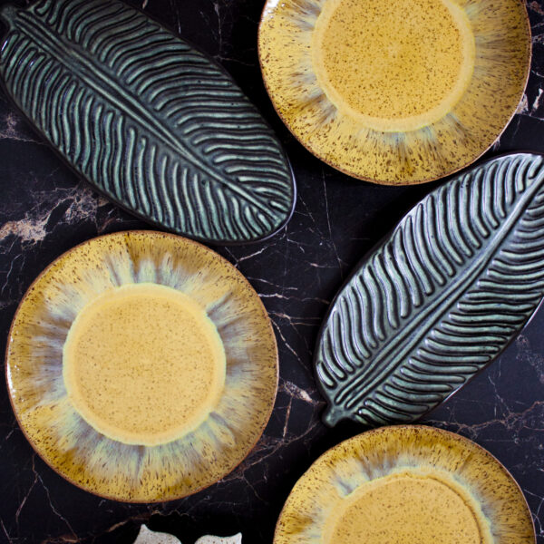 Тарелка с полями керамика Гавайи Шафран