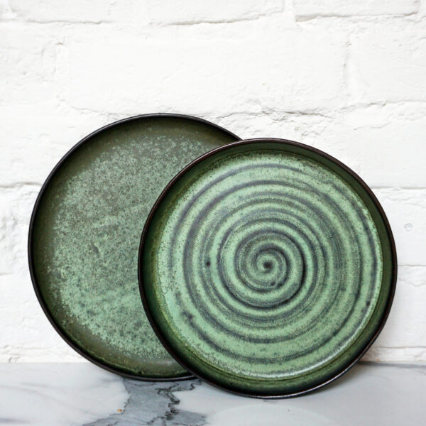 Зеленая Тарелка из керамики Next D220 H35 Бали Olive