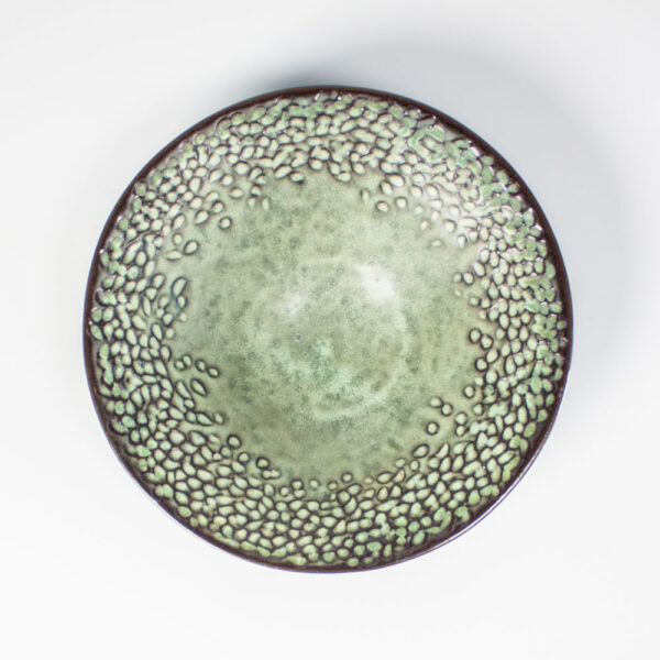Зеленый салатник из керамики